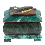 Шкатулка прямоугольная с зеркалом из натурального камня змеевик Stone Casket варинант исполнения - 2 | Loft Concept в Ростове-на-Дону