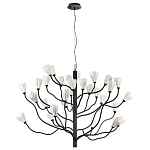 Люстра подвесная черного цвета с ветвями и белыми фарфоровыми цветами Floralis варинант исполнения - 10 | Loft Concept в Ростове-на-Дону