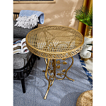 Столик приставной золотистый с орнаментом на столешнице Tanzania варинант исполнения - 5 | Loft Concept в Ростове-на-Дону