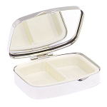 Таблетница карманная прямоугольная с 2-мя отделениями с зеркалом и накладкой из натурального камня Оникс Silver Stone Pillboxes варинант исполнения - 3 | Loft Concept в Ростове-на-Дону