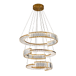 Светодиодная трехъярусная кольцевая люстра из хрусталя и стали с пультом для регулировки света Maude Crystal Light варинант исполнения - 2 | Loft Concept в Ростове-на-Дону