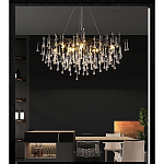 Люстра черная с прозрачными стеклянными подвесками в форме капель FAIRYTREE Light варинант исполнения - 5 | Loft Concept в Ростове-на-Дону