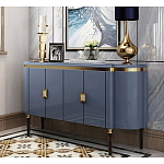 Дизайнерский комод синий глянцевый с золотыми ручками на 4-х дверцах Martin варинант исполнения - 1 | Loft Concept в Ростове-на-Дону