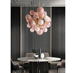 Люстра розовые шары на золотом каркасе Pink Light Bubbles варинант исполнения - 3 | Loft Concept в Ростове-на-Дону