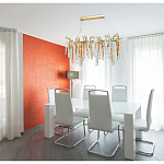 Люстра линейная золотого цвета с декоративными ветвями и длинными стеклянными подвесками в форме сосулек Droplet Chandelier варинант исполнения - 10 | Loft Concept в Ростове-на-Дону