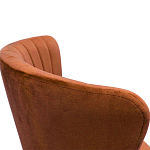 Барный стул со спинкой на 4-х деревянных ножках Оранжевый Велюр Ava Charm варинант исполнения - 2 | Loft Concept в Ростове-на-Дону