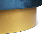 Пуф синий велюр на золотом металлическом основании Golden Belt варинант исполнения - 3 | Loft Concept в Ростове-на-Дону