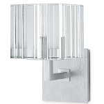 Бра серебряное с фактурным прозрачным абажуром Optical Crystal варинант исполнения - 3 | Loft Concept в Ростове-на-Дону