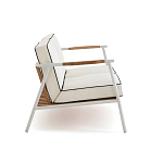 Садовый 2-х местный диван с подлокотниками из тика White варинант исполнения - 3 | Loft Concept в Ростове-на-Дону