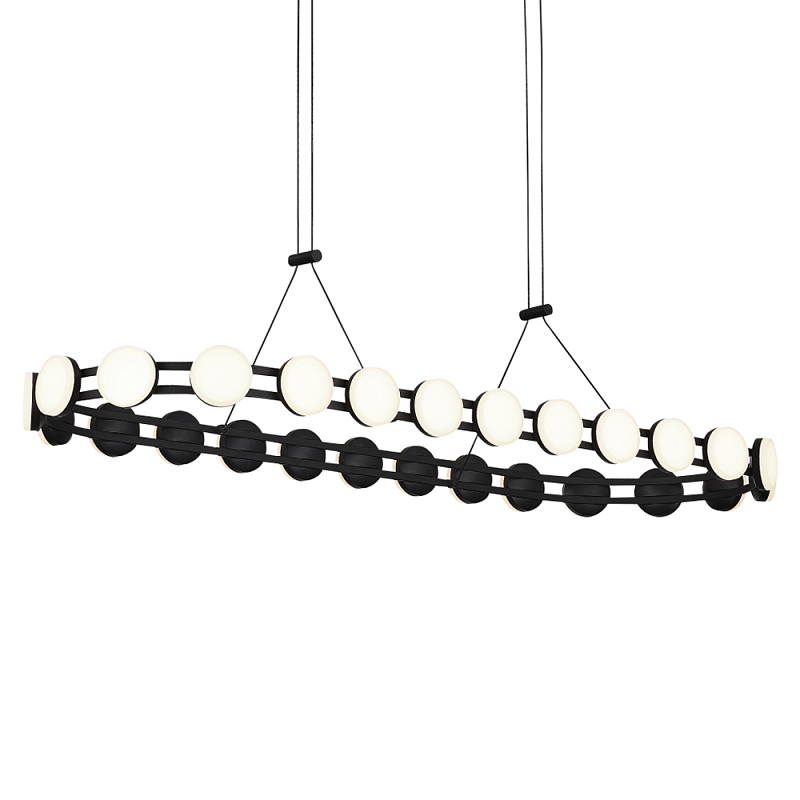 Люстра овальная с круглыми светодиодными источниками света Maxine Light Золотой Черный Белый в Ростове-на-Дону | Loft Concept 