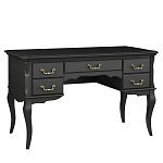 Стол рабочий черный из массива бука с 5-ю ящиками Black Provence варинант исполнения - 1 | Loft Concept в Ростове-на-Дону