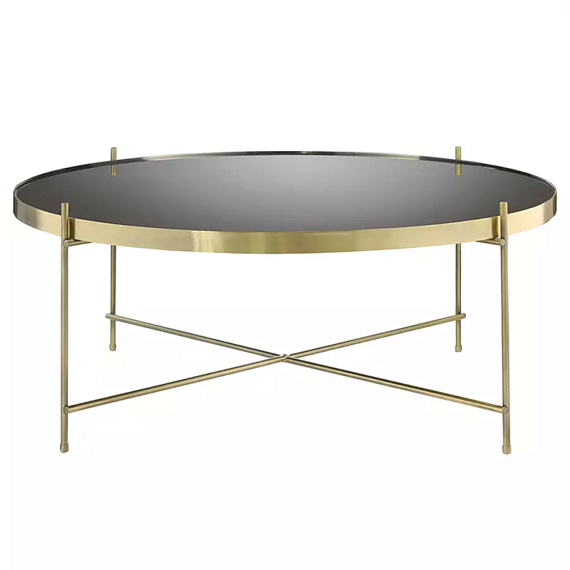 Кофейный столик с круглой зеркальной столешницей Round Mirror Table Коричневый Латунь в Ростове-на-Дону | Loft Concept 