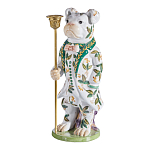 Подсвечник в виде собачки из фарфора с бронзовыми элементами Eden Garden варинант исполнения - 2 | Loft Concept в Ростове-на-Дону