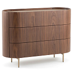 Комод округлой формы с тремя ящиками Walnut and Leather варинант исполнения - 2 | Loft Concept в Ростове-на-Дону