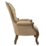 Кресло с мягкой обивкой из светло-коричневого велюра на 4-х деревянных ножках Evelyn Classical Armchair варинант исполнения - 1 | Loft Concept в Ростове-на-Дону