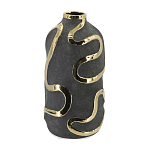 Ваза с золотыми акцентными полосами на черном матовом фоне Accent Tape варинант исполнения - 3 | Loft Concept в Ростове-на-Дону