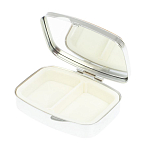 Таблетница карманная прямоугольная с 2-мя отделениями с зеркалом и накладкой из натурального камня Жадеит Silver Stone Pillboxes варинант исполнения - 3 | Loft Concept в Ростове-на-Дону