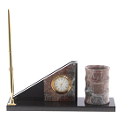 Настольный письменный набор из яшмы с часами Manager Organizer варинант исполнения - 1 | Loft Concept в Ростове-на-Дону