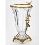 Ваза из прозрачного стекла с бронзовой вставкой в виде цветущей ветви Eden Garden porcelain and bronze варинант исполнения - 2 | Loft Concept в Ростове-на-Дону