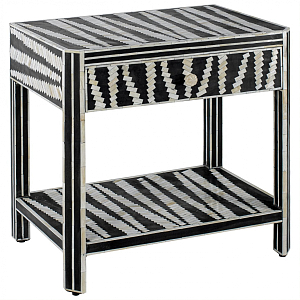 Тумбочка Black&white Indian Bone Inlay nightstand