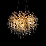 Люстра подвесная с прозрачными стеклянными подвесками в форме капель Диаметр 60 см Droplet Chandelier варинант исполнения - 9 | Loft Concept в Ростове-на-Дону