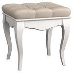 Пуф из массива бука с бежевой обивкой из велюра White Provence варинант исполнения - 1 | Loft Concept в Ростове-на-Дону