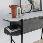 Консоль напольная серая с выдвижным ящиком и 2-мя полками с белой столешницей OTIS CONSOLE RETRO GRAY варинант исполнения - 4 | Loft Concept в Ростове-на-Дону