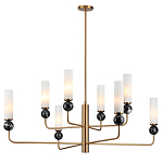 Люстра на штанге с 8-ю цилиндрическими матовыми плафонами и шарами из камня Orb Essence варинант исполнения - 5 | Loft Concept в Ростове-на-Дону