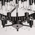 Люстра круглая из матового черного металла с подвесками из прозрачных стеклянных трубок Noir Tubes варинант исполнения - 10 | Loft Concept в Ростове-на-Дону