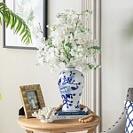 Ваза с бело-синей росписью и изображением цветов Blue & White Ornament варинант исполнения - 5 | Loft Concept в Ростове-на-Дону