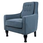 Кресло с мягкой обивкой из льна на 4-х ножках из массива березы Scarlett Armchair blue варинант исполнения - 2 | Loft Concept в Ростове-на-Дону
