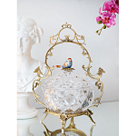 Конфетница с бронзовой ручкой и фарфоровой птичкой на крышке Eden Garden варинант исполнения - 4 | Loft Concept в Ростове-на-Дону