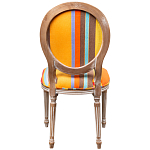 Стул бежевый в разноцветную полоску из натурального бука с изображением птиц и цветов Blooming Birds Colorful Stripes Chair варинант исполнения - 3 | Loft Concept в Ростове-на-Дону