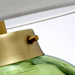 Настольная лампа с шарообразным прозрачным основанием из цветного переработанного стекла и белым цилиндрическим абажуром Elstead Lighting варинант исполнения - 2 | Loft Concept в Ростове-на-Дону