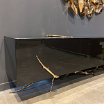 Дизайнерский комод чёрный глянцевый с основанием в виде золотых ветвей Meta Credenza  варинант исполнения - 3 | Loft Concept в Ростове-на-Дону