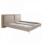 Кровать двуспальная серая с изголовьем из экокожи и ткани Modern Look варинант исполнения - 4 | Loft Concept в Ростове-на-Дону