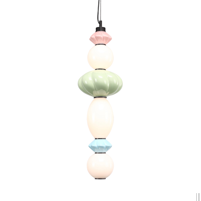 Подвесной светильник фигурный с керамическими элементами 24W LED Fragrant Light Зеленый Голубой Розовый в Ростове-на-Дону | Loft Concept 