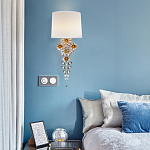 Бра с цветочным основанием и тканевым абажуром Tugella Flower Lamp варинант исполнения - 4 | Loft Concept в Ростове-на-Дону