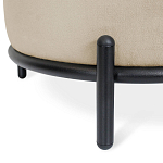 Банкетка круглая бежевый велюр на 4-х металлических ножках черного цвета SANJAY варинант исполнения - 2 | Loft Concept в Ростове-на-Дону