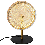 Настольная лампа с плафоном из рельефного стекла Peony Glass Bronze  варинант исполнения - 2 | Loft Concept в Ростове-на-Дону