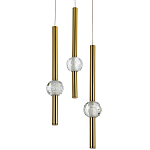 Подвесной светильник с 3-мя плафонами Celestin Spheres Brass Hanging Lamp варинант исполнения - 1 | Loft Concept в Ростове-на-Дону