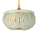 Подвесной светильник с каскадом из стеклянных декоративных элементов на золотом каркасе Shining Sea Glass варинант исполнения - 3 | Loft Concept в Ростове-на-Дону