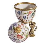 Шкатулка в форме яйца на величественных львах из фарфора с бронзовыми элементами Eden Garden варинант исполнения - 7 | Loft Concept в Ростове-на-Дону