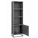Стеллаж книжный цвета графит с 3-мя открытыми полками и дверкой Strict Lines варинант исполнения - 2 | Loft Concept в Ростове-на-Дону