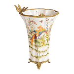 Ваза из фарфора с бронзовой стрекозой  Paradise Dragonfly варинант исполнения - 1 | Loft Concept в Ростове-на-Дону