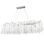 Линейная люстра с круглыми хрустальными подвесками Fairytree Chrome Crystal Branches Linear Chandelier варинант исполнения - 1 | Loft Concept в Ростове-на-Дону
