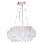 Люстра подвесная многослойная с прозрачными хрустальными трубками и золотистым каркасом Hexagon Tube Light варинант исполнения - 1 | Loft Concept в Ростове-на-Дону