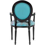 Полукресло из массива бука бирюзовое с изображением птиц и цветов Turquoise Chinoiserie Garden Chair варинант исполнения - 2 | Loft Concept в Ростове-на-Дону