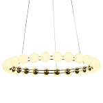 Люстра светодиодная кольцевая с круглыми плафонами белого цвета PEARLS Suspension 48 варинант исполнения - 3 | Loft Concept в Ростове-на-Дону