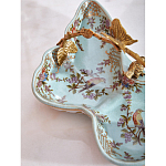 Блюдо из голубого фарфора с бронзовой ручкой в виде ветки Blue Garden варинант исполнения - 6 | Loft Concept в Ростове-на-Дону